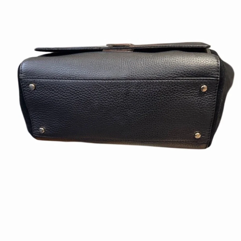 Kate Spade Magnolia Park Laurel Satchel Top Handle Bag Black Turn Lock